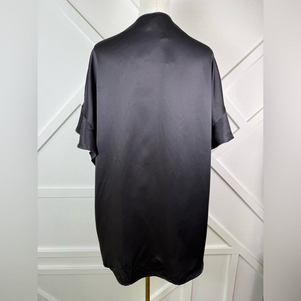 NWT Victoria's Secret Black Satin Kimono Robe Wrap Cover Up One Size OS - Picture 5 of 9